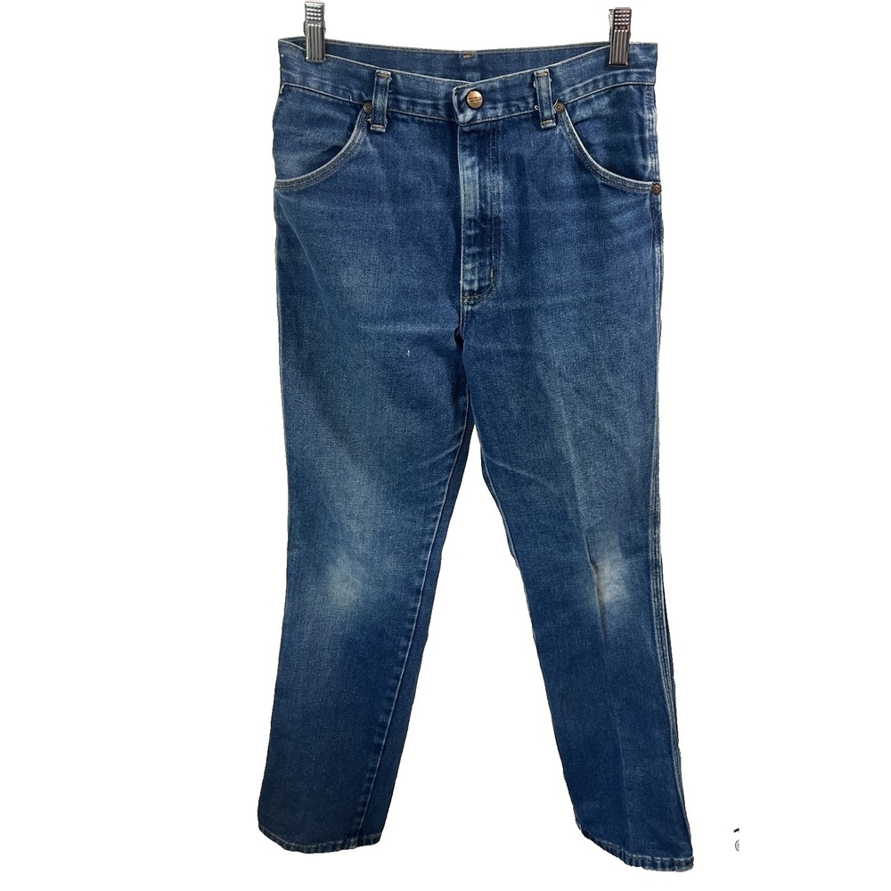 Vintage Wrangler Jeans Kid Youth 16 Well Worn Denim 26x28 USA Made 80s Cowboy